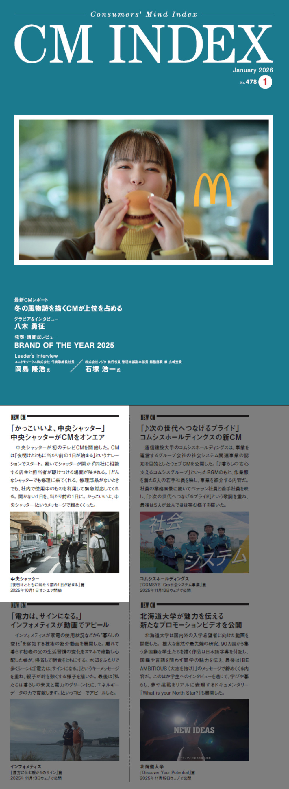 2026年1月号 CM INDEX 掲載